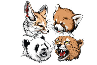Animals Head Design for Embroidery