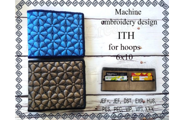 Billfold Machine Embroidery Design: In-the-Hoop Wallet