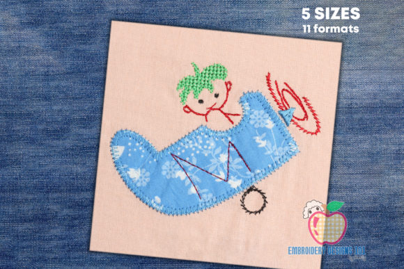Cute Little Pilot Embroidery Applique