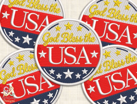 GOD BLESS the USA Patch Embroidery File