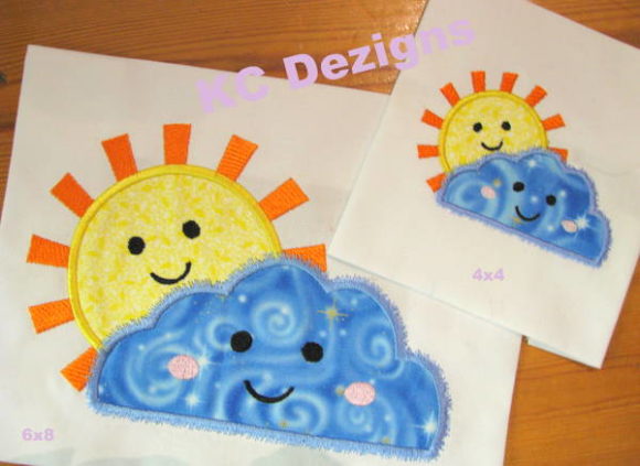 Smiley Sun and Cloud Applique